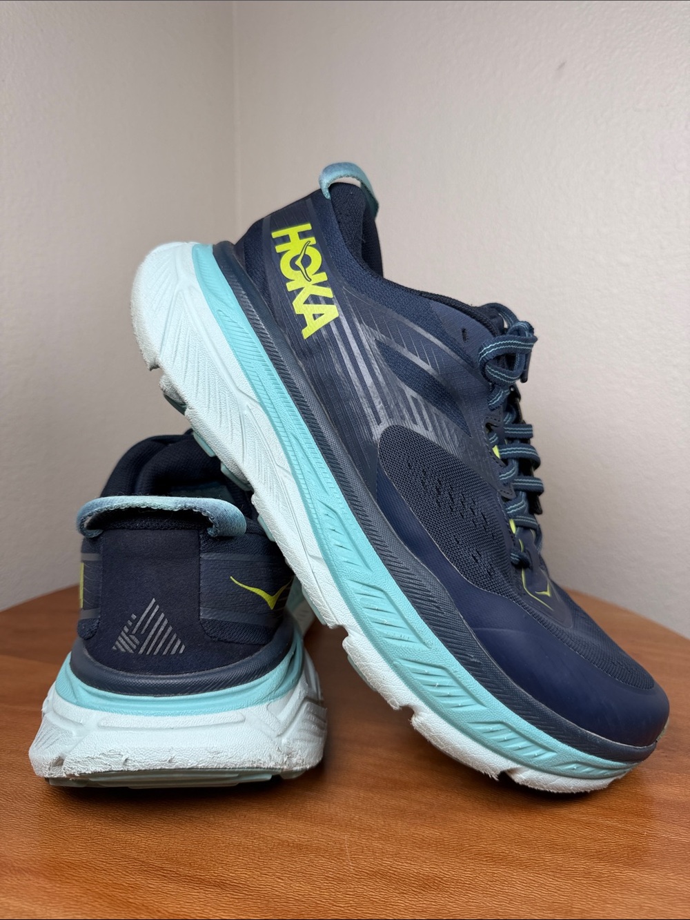 HOKA Stinson ATR 6 Outer Space/Blue Glass Navy/Teal Running Shoes Women’s Size 9